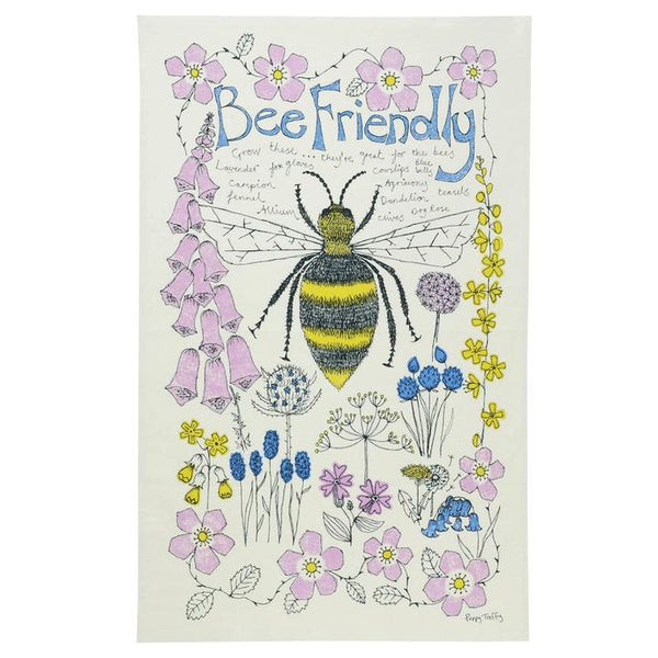 Bee Friendly Tea Towel - By Poppy Treffry