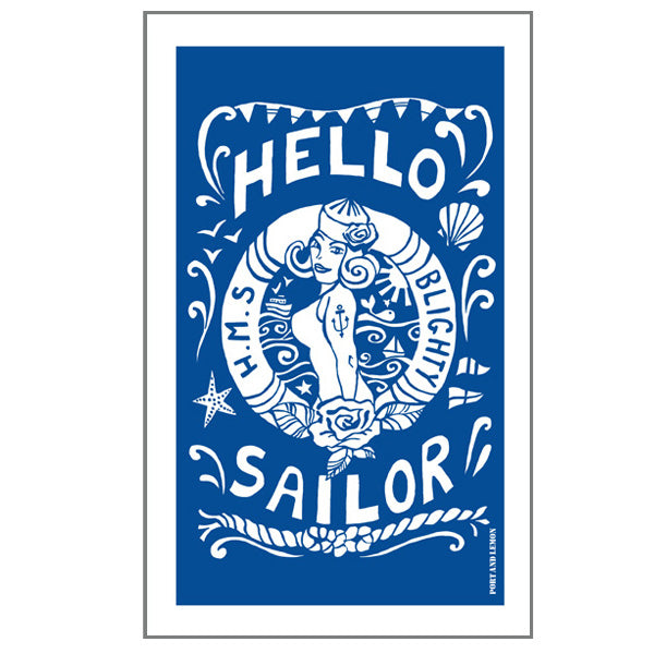 Hello Sailor Tea Towel by Port & Lemon